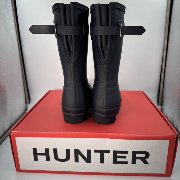 New Hunter Women's Navy (NVY) Blue Original Short Back Adjustable Rain Boots 10 - Picture 5 of 16